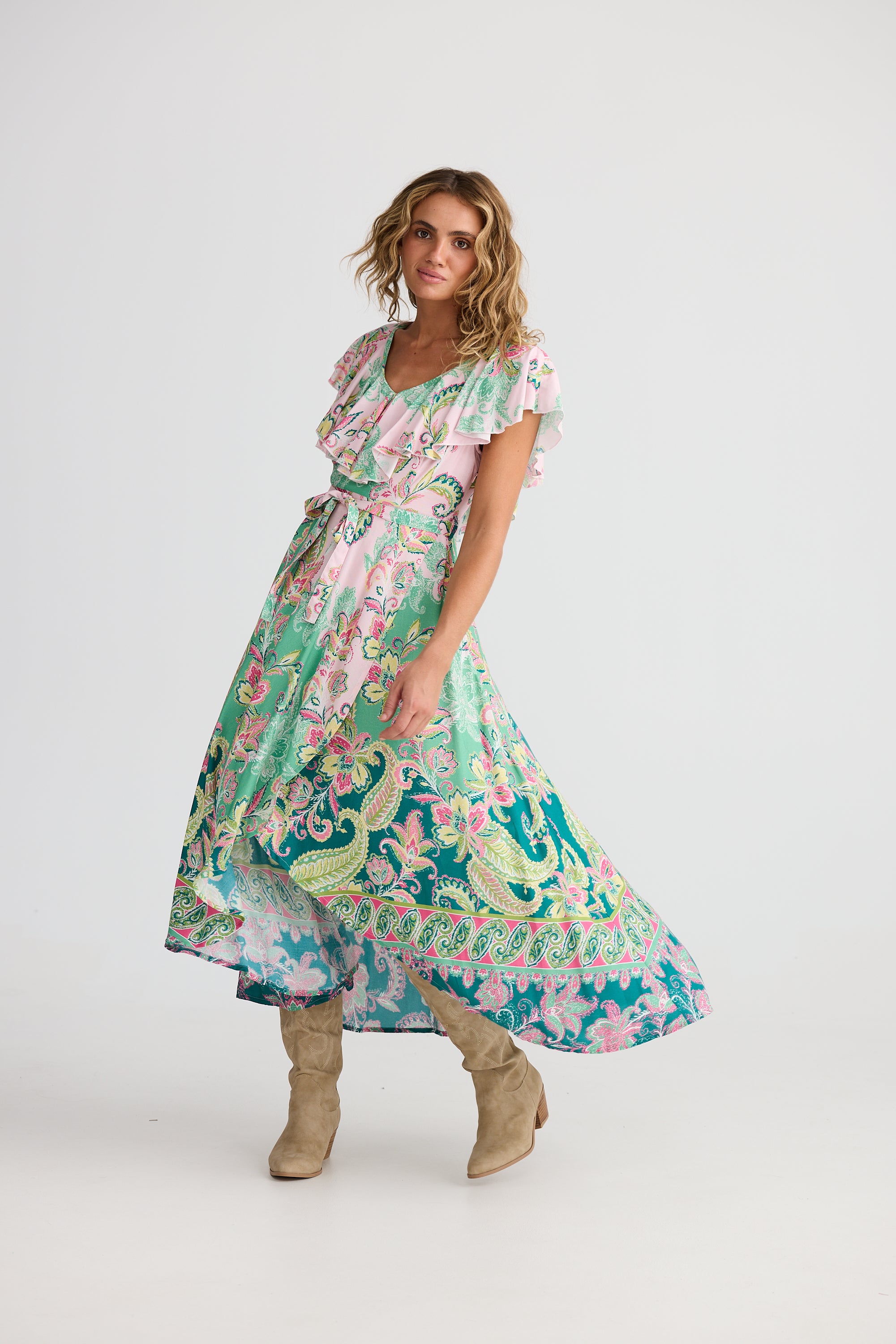 Talisman Rosa Frill Dress - Paisley Dream
