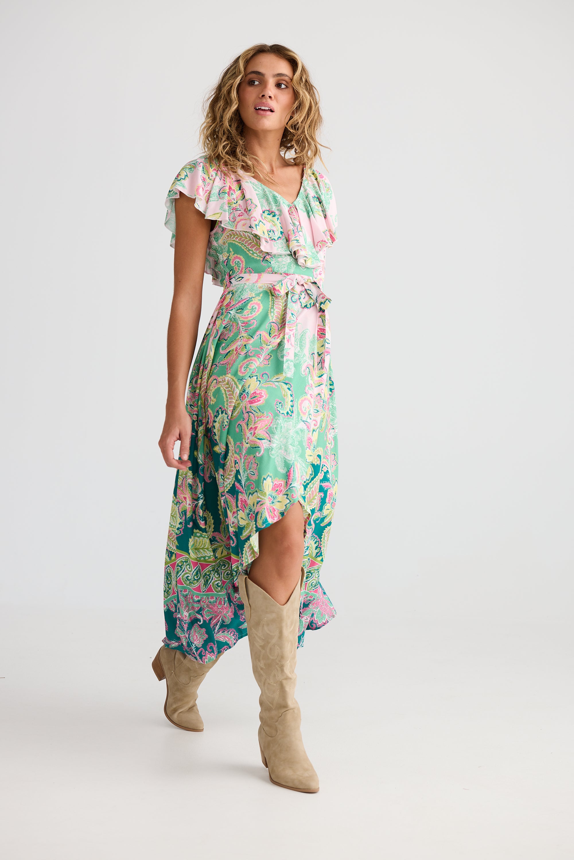 Talisman Rosa Frill Dress - Paisley Dream