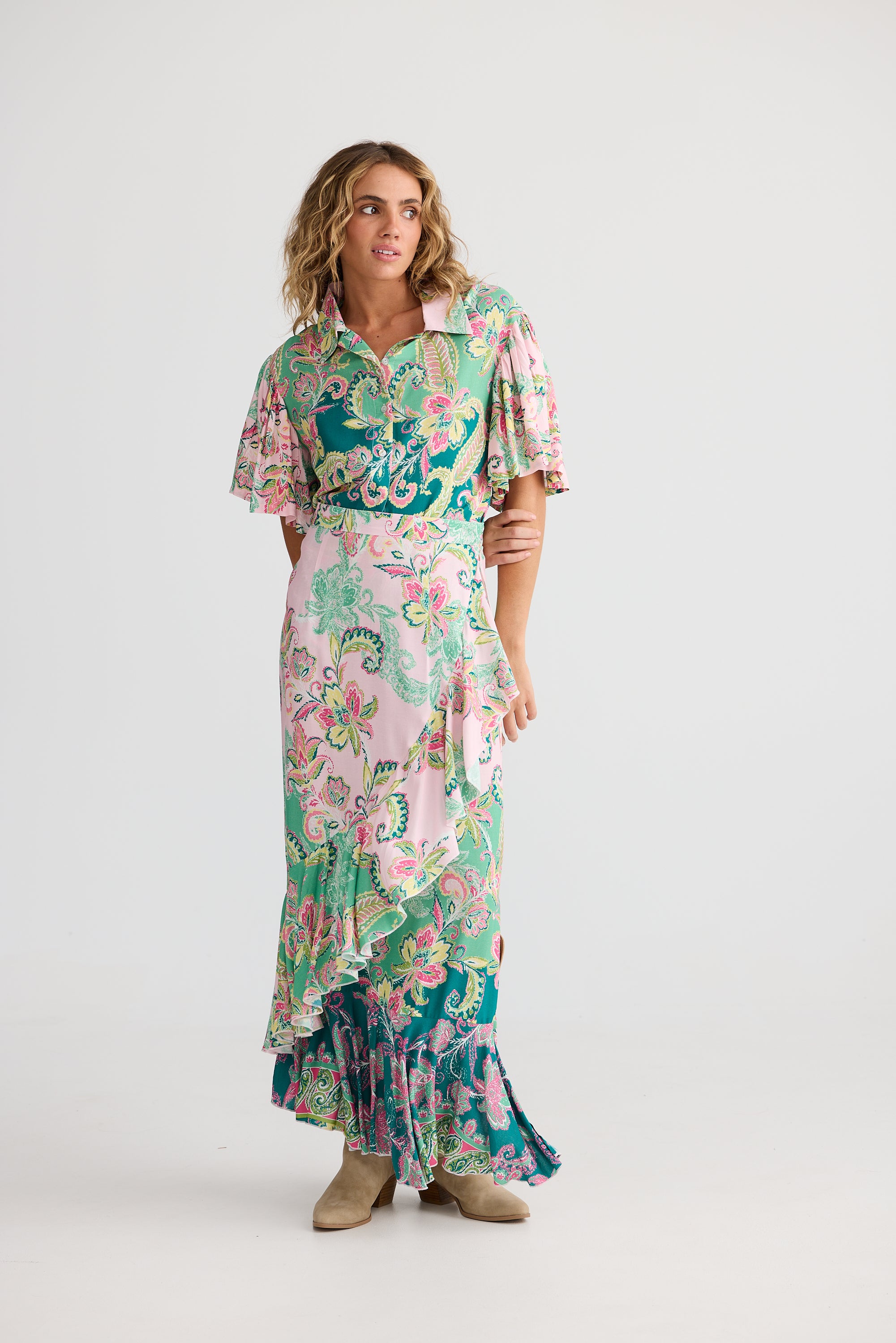 Talisman Rosa Frill Skirt - Paisley Dream