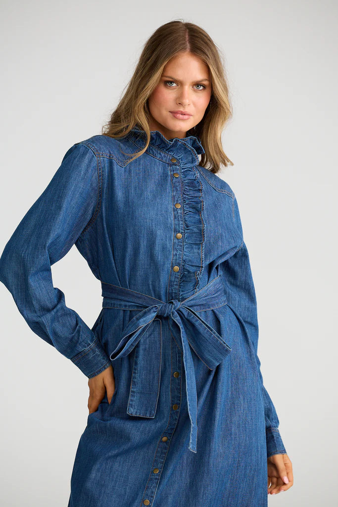 Talisman Pedro Maxi Dress - Mid Denim