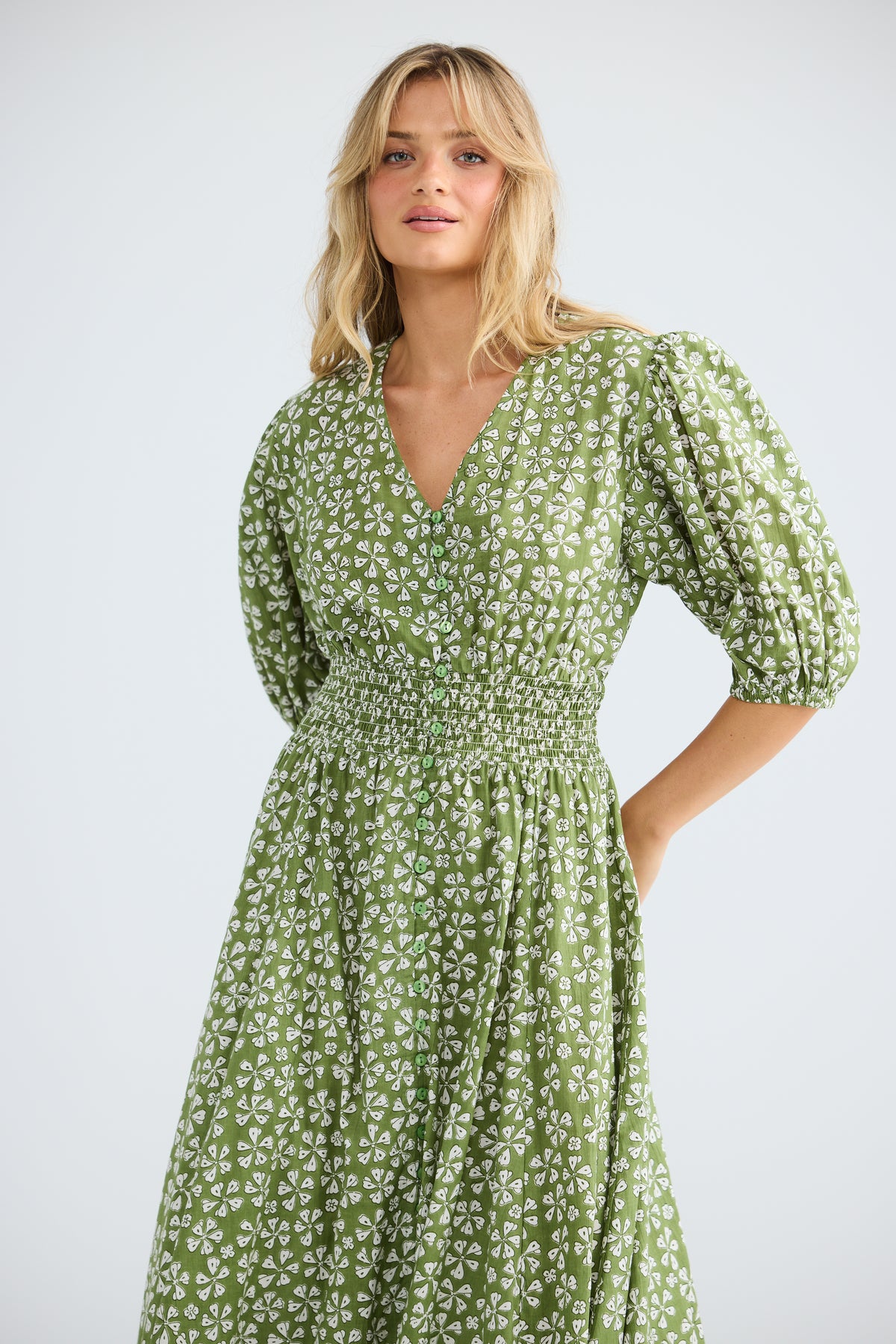 Talisman Halo Dress - Sage Petal