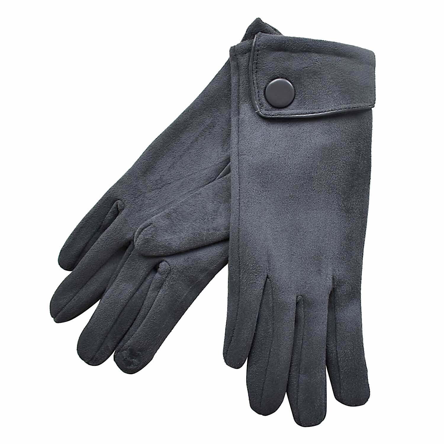 Taylor Hill Big Button Cuffed Gloves - Grey
