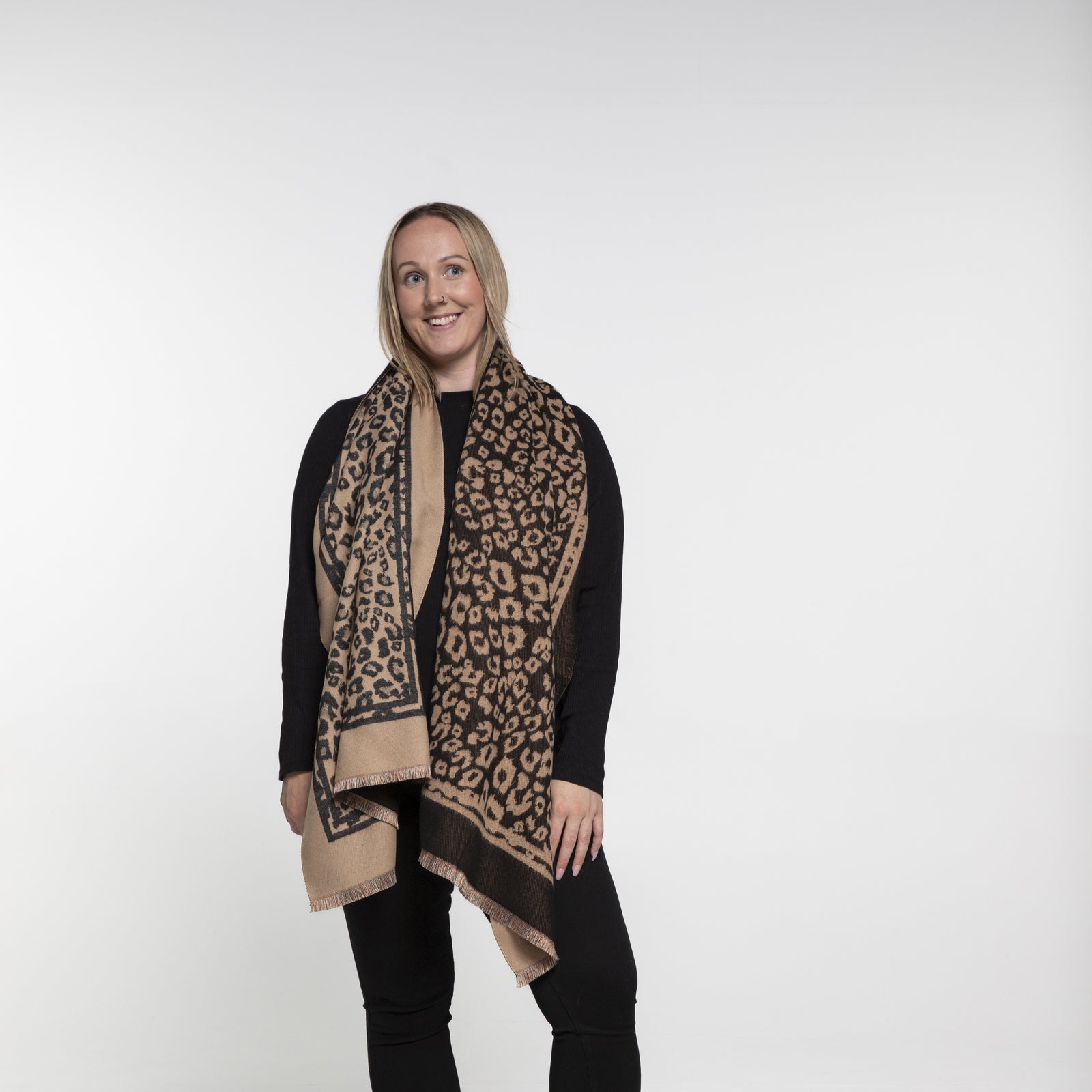 Taylor Hill Reversible Animal Print Scarf