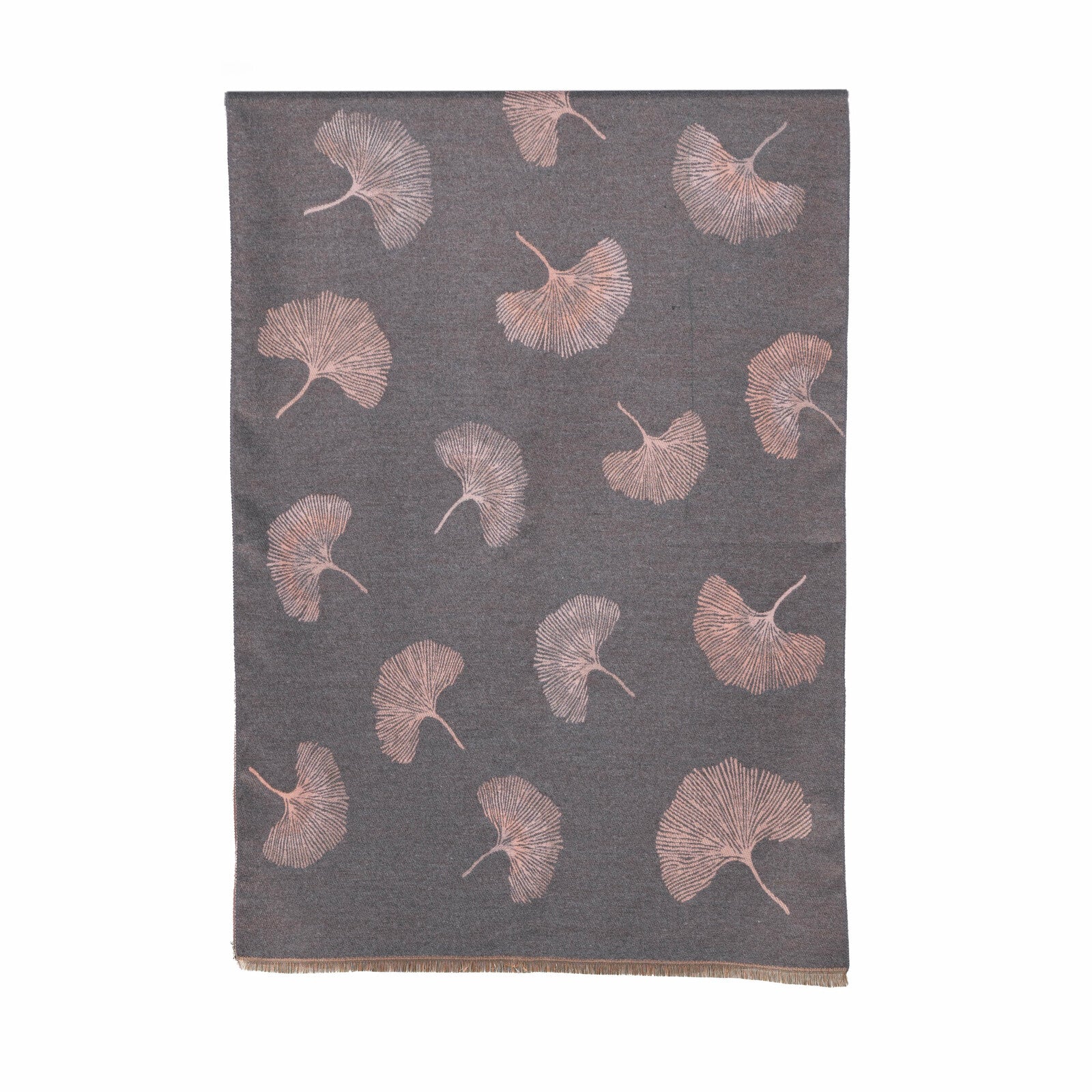 Taylor Hill Reversible Gingko Leaf Scarf - Grey