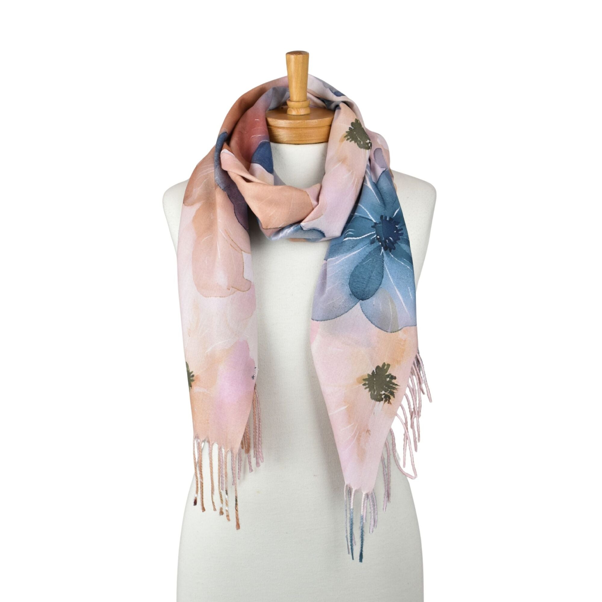 Taylor Hill Watercolour Floral Fringed Scarf