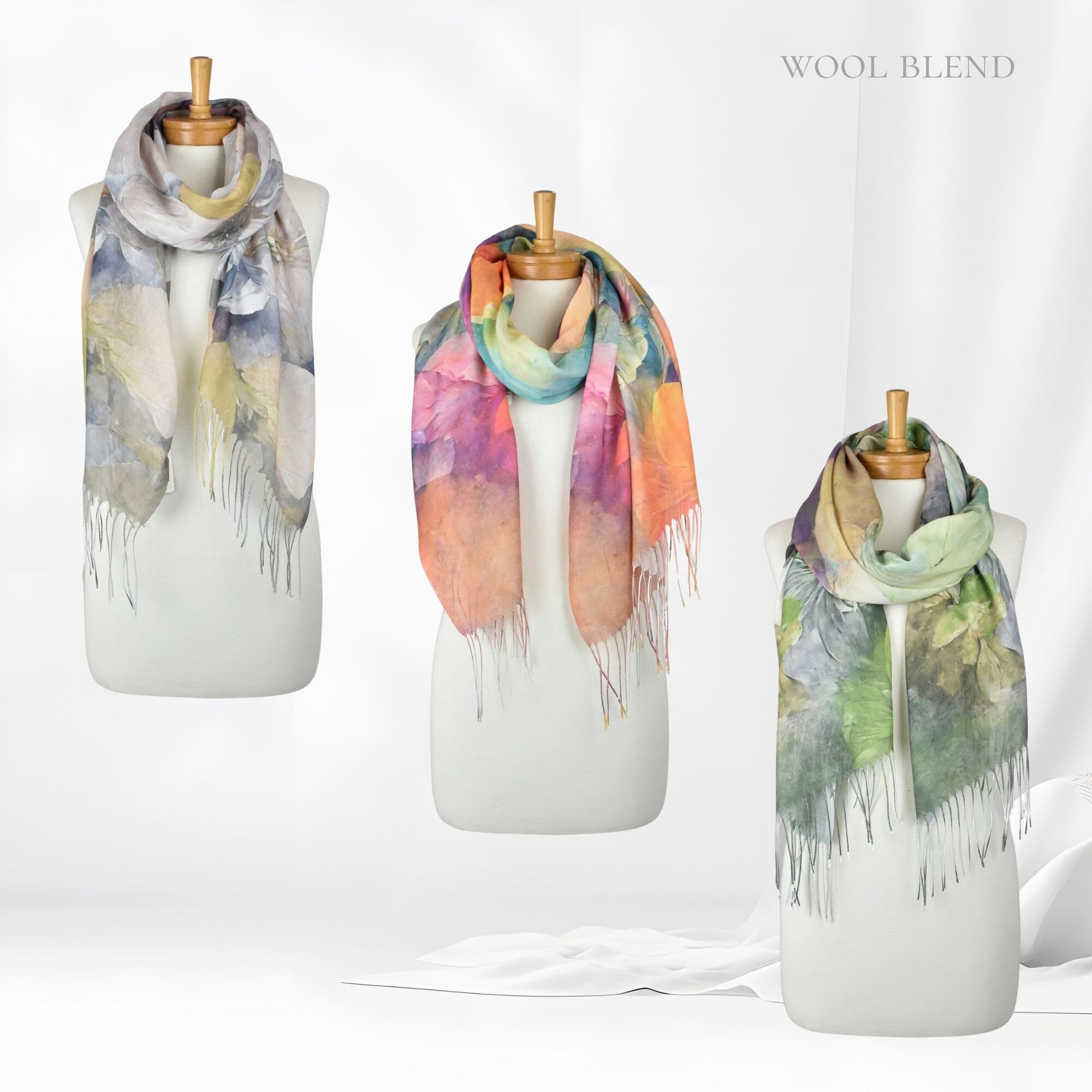 Taylor Hill Gardenia Watercolour Scarf