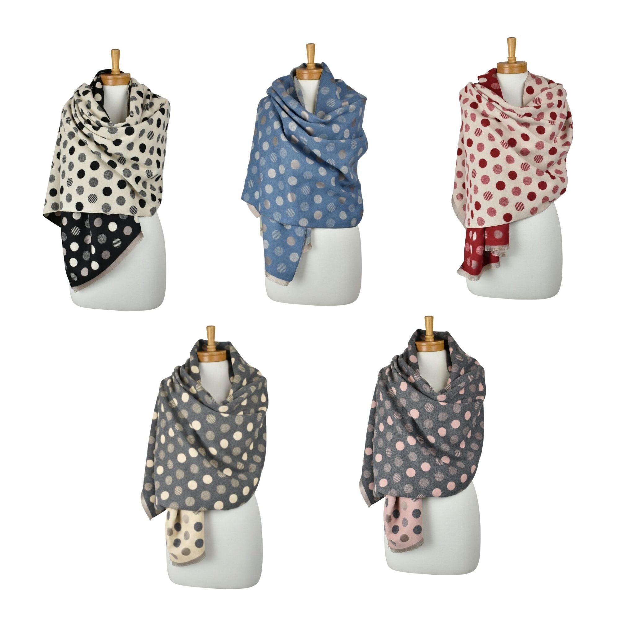 Taylor Hill Reversible Multi Polka Dots Scarf