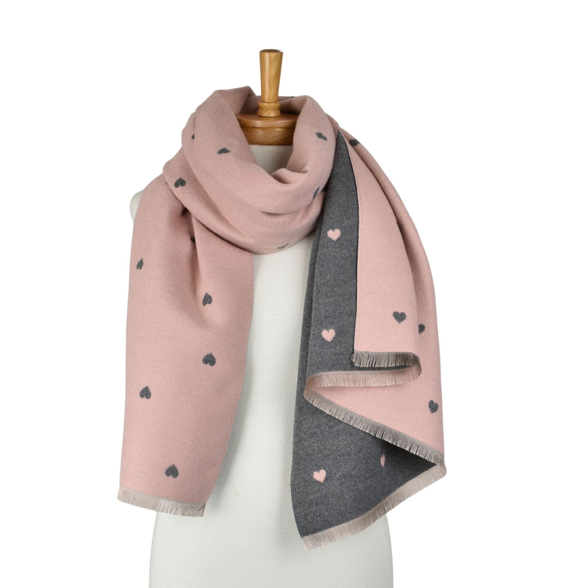 Taylor Hill Reversible Petite Hearts Scarf
