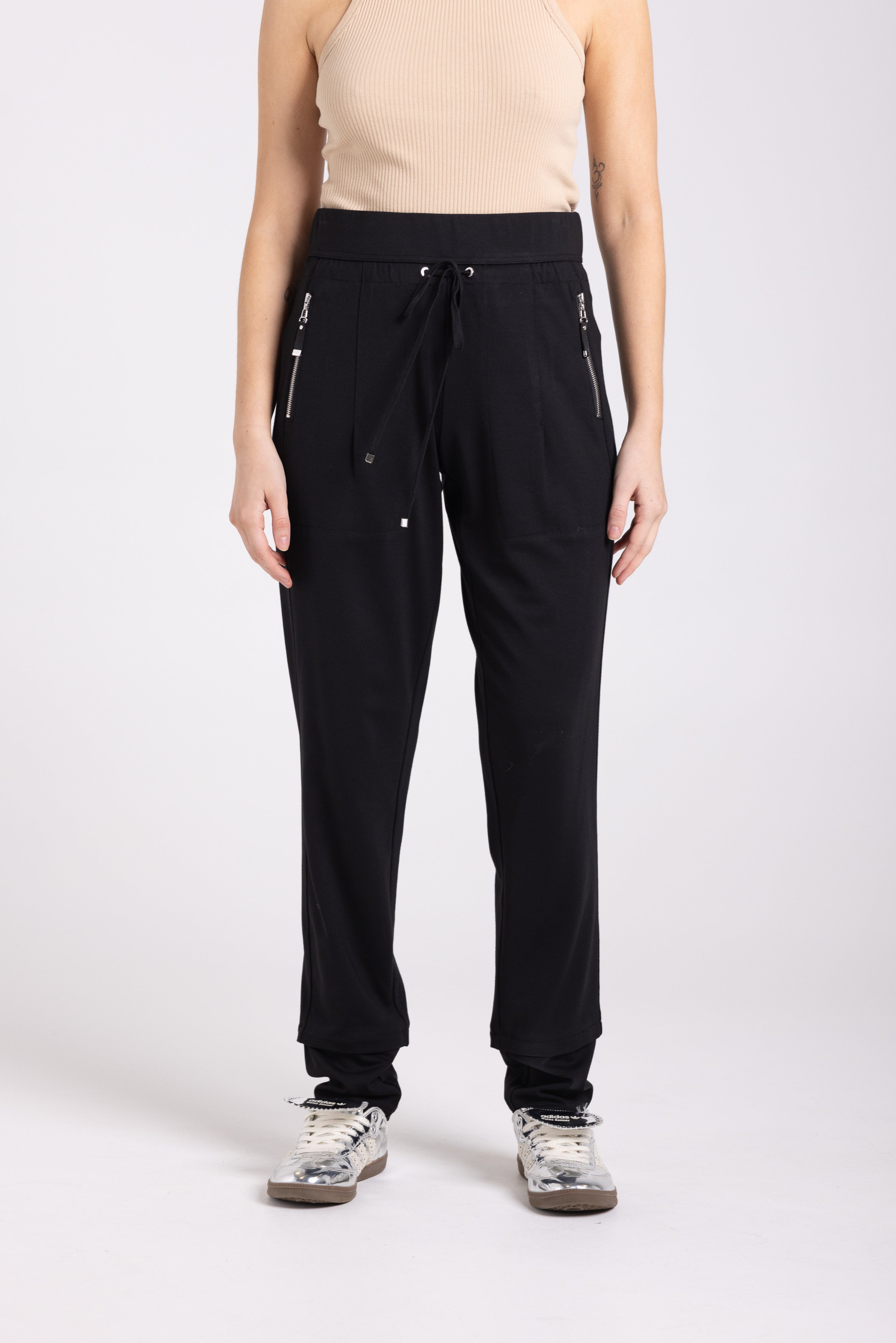 Two T's Ponti Panelled Pant - Black
