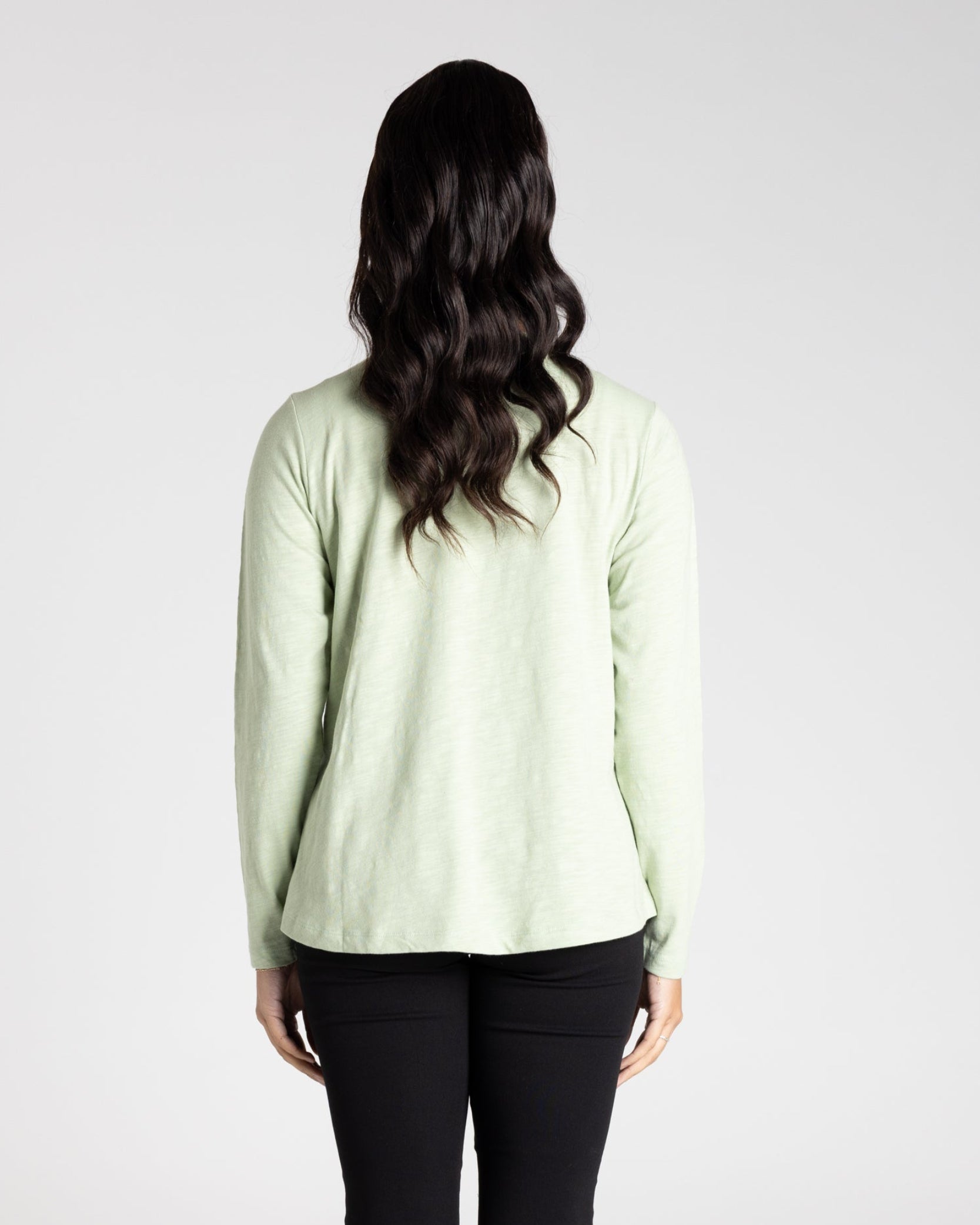 Two T's Long Sleeve Crew Logo Sequins - Pistachio