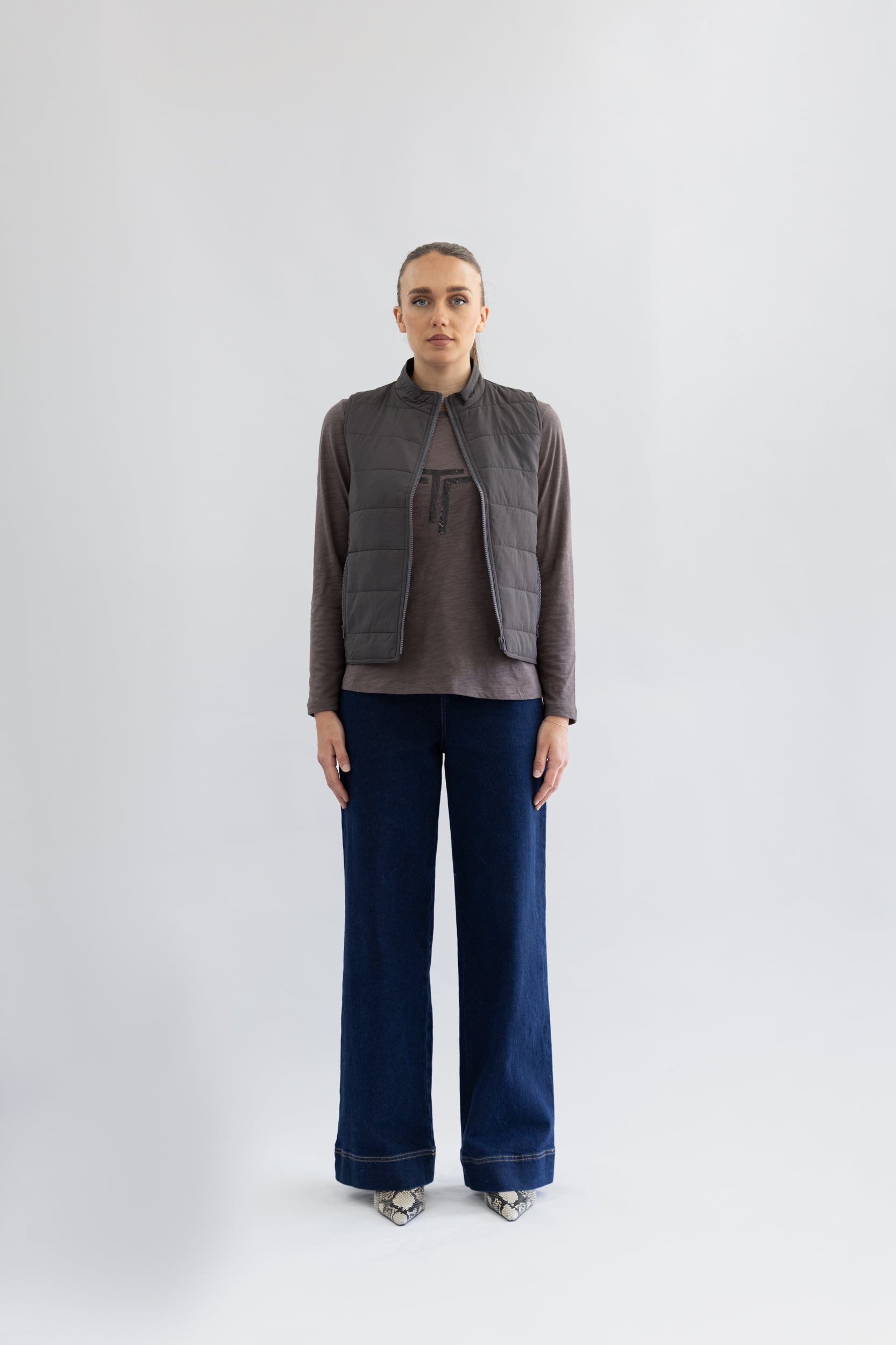 Two T's Puffer Vest - Slate