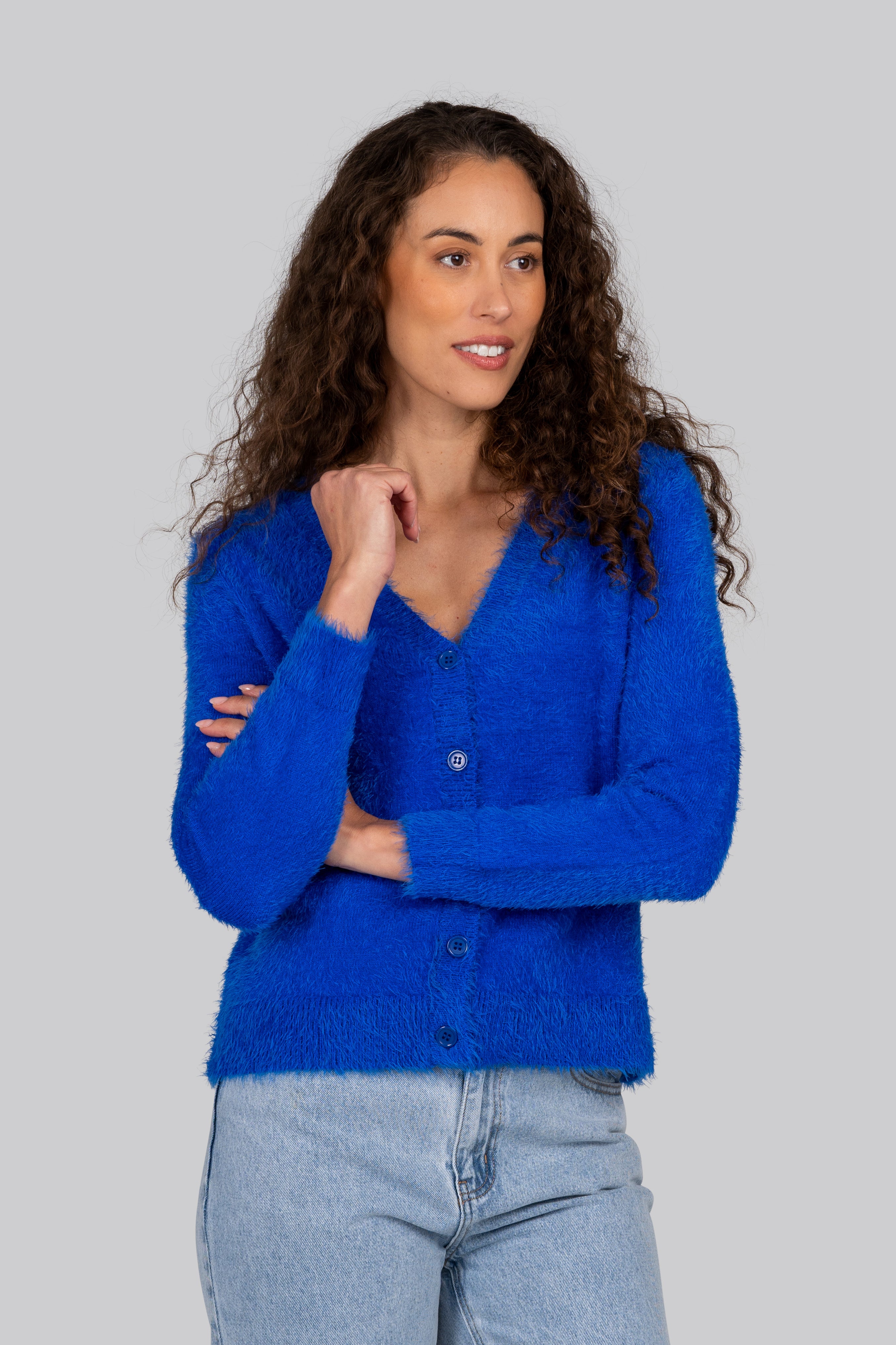 Kaleido Long Sleeve Cardigan - Azure Blue