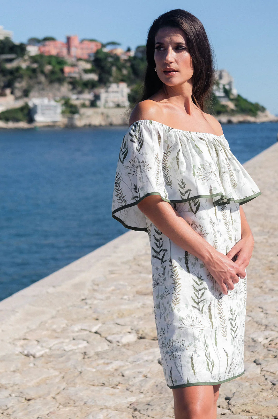 Adorne Bronte Printed Linen Short Dress