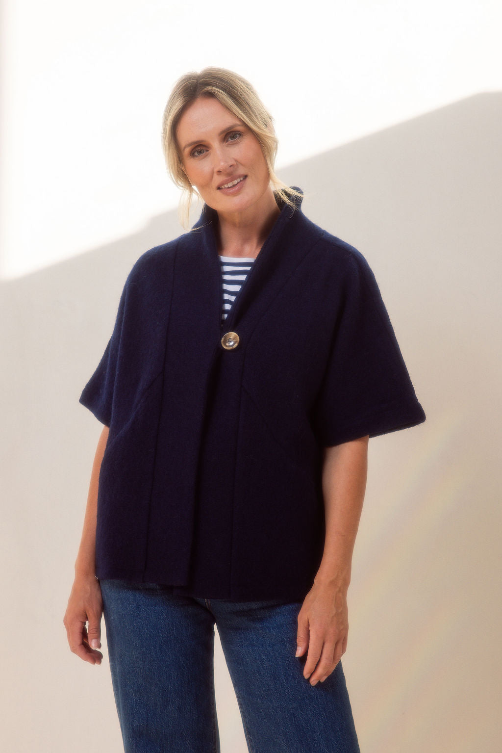 See Saw 1 Button Cape - Navy