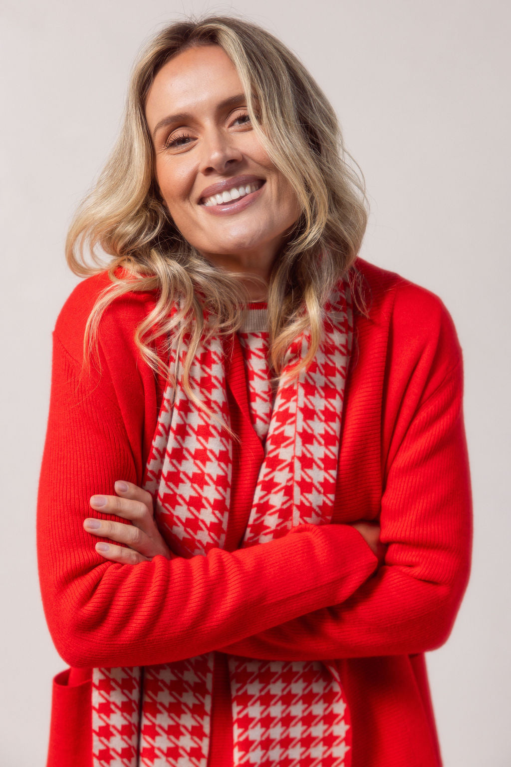 See Saw V-Neck Sweater - Red