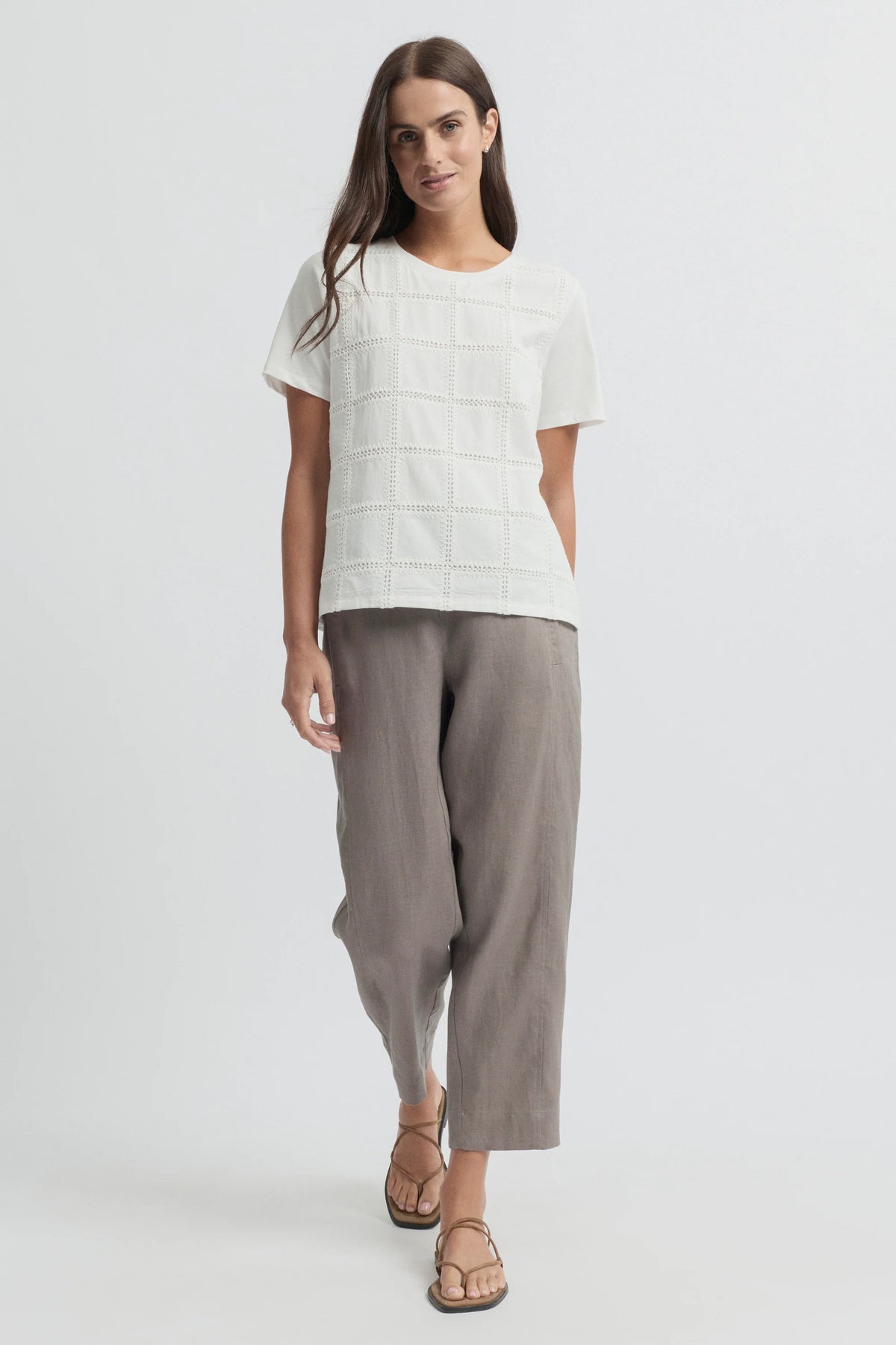 Yarra Trail Lacet Tee - Ecru