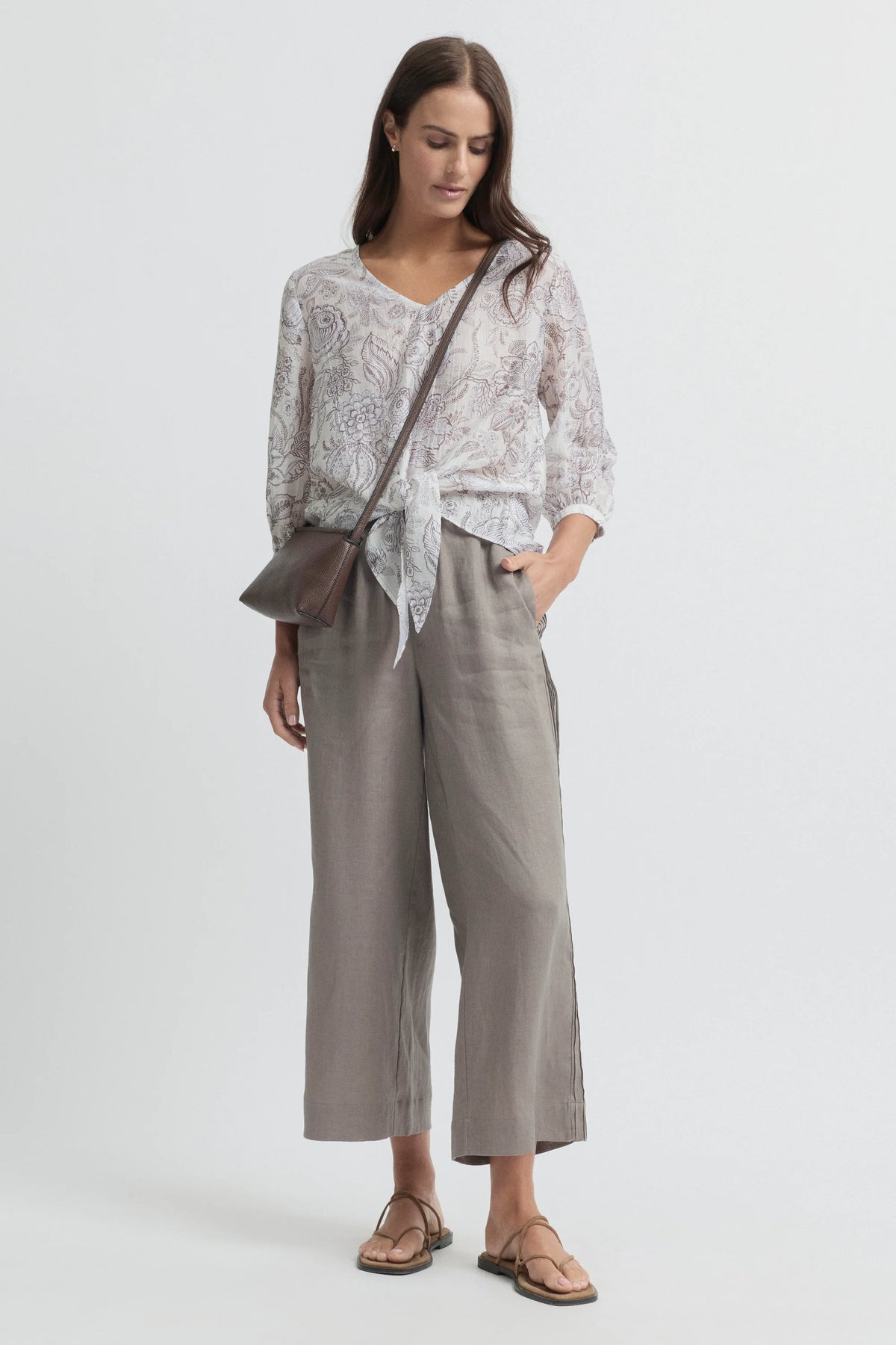 Yarra Trail Tirari Pintuck Pant - Earth
