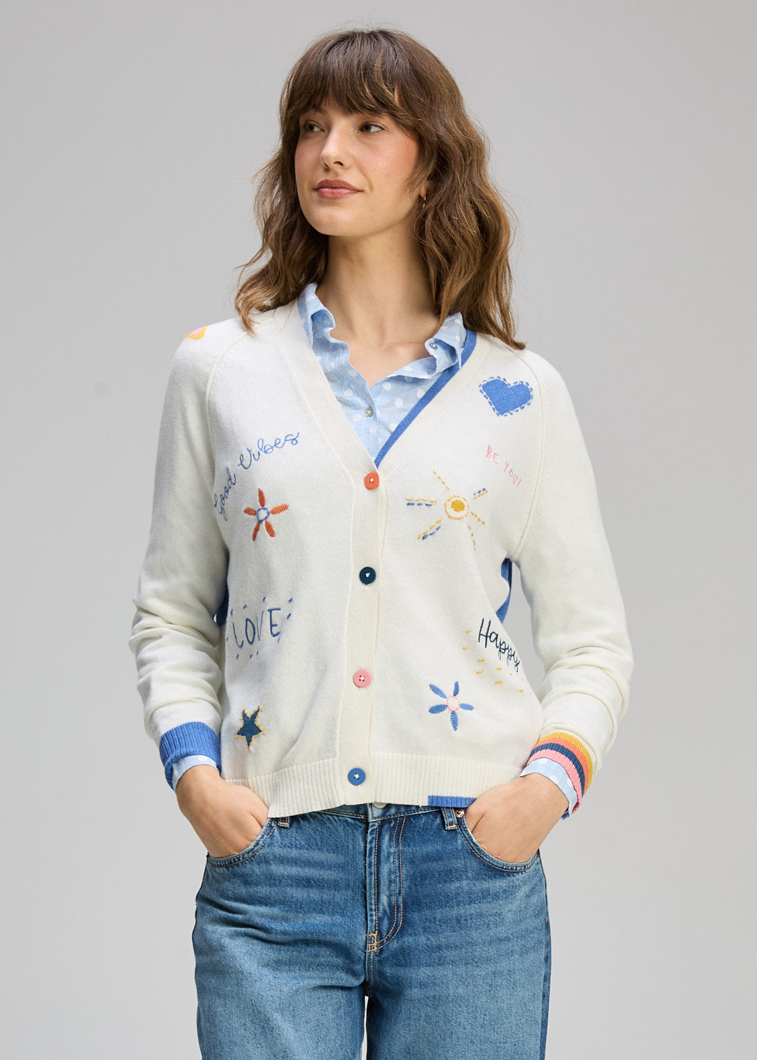 Zaket & Plover Good Energy Cardi - Winter White