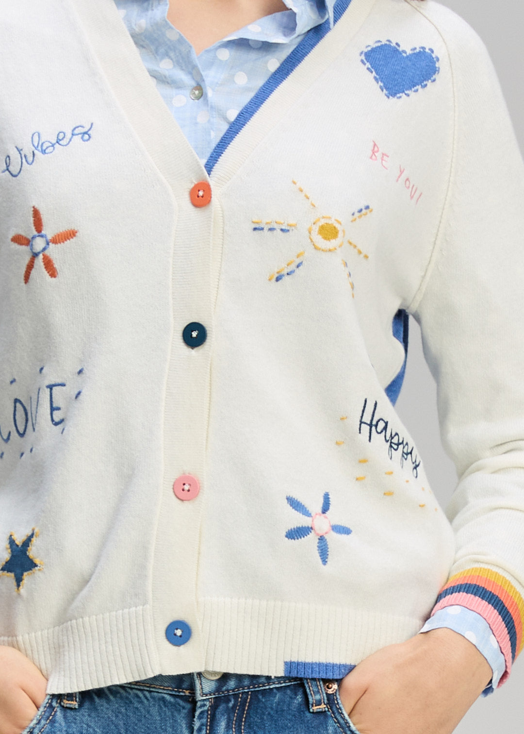 Zaket & Plover Good Energy Cardi - Winter White