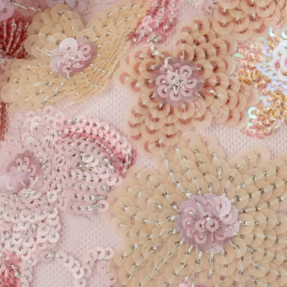 Olga Berg ALFIE Floral Sequin Bag - Blush