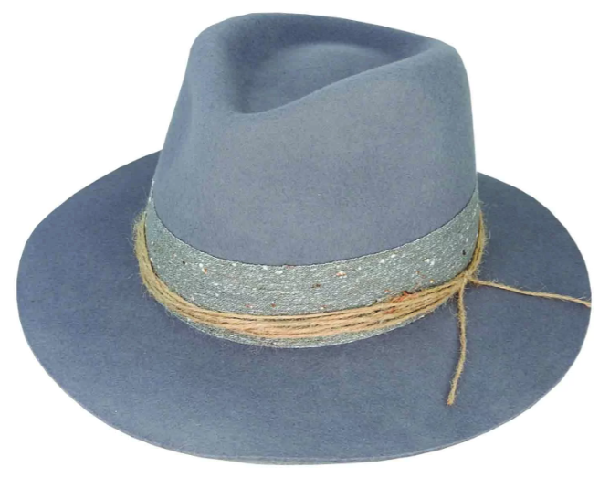 Avenel Harper Wool Felt Teardrop Fedora - Grey