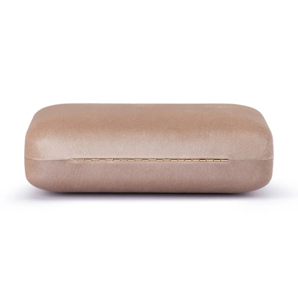 Olga Berg Bess Velvet Clutch - Natural