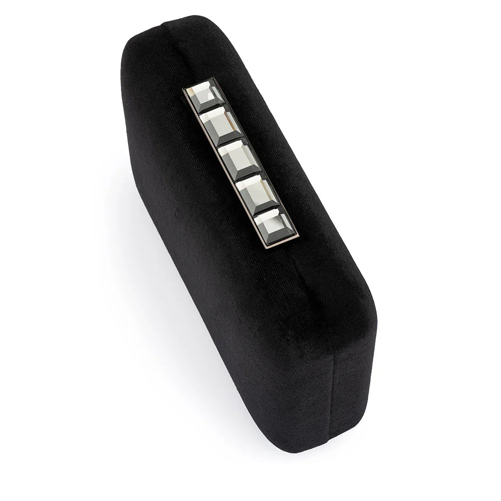 Olga Berg Bess Velvet Clutch - Black