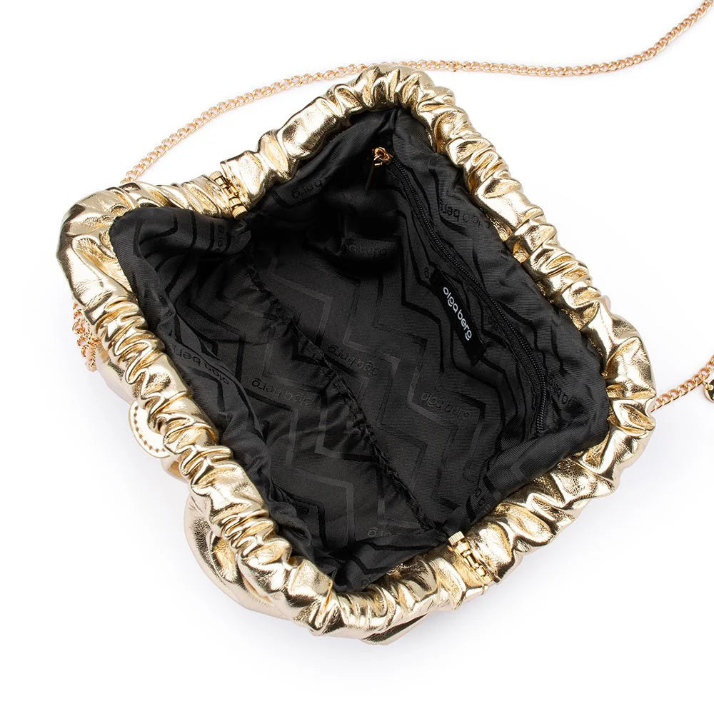 Olga Berg Betty Metallic Clutch - Gold