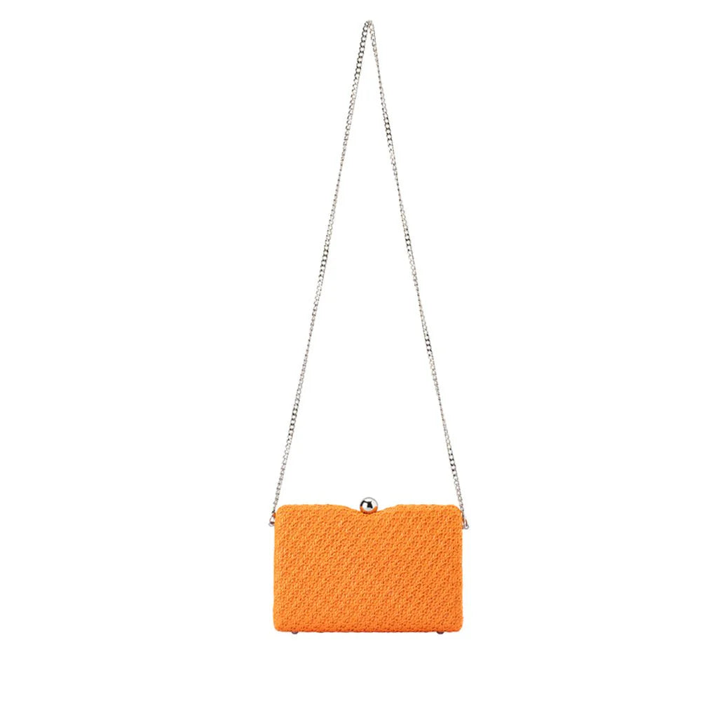 Olga Berg Birdie Textural Handle Bag - Orange