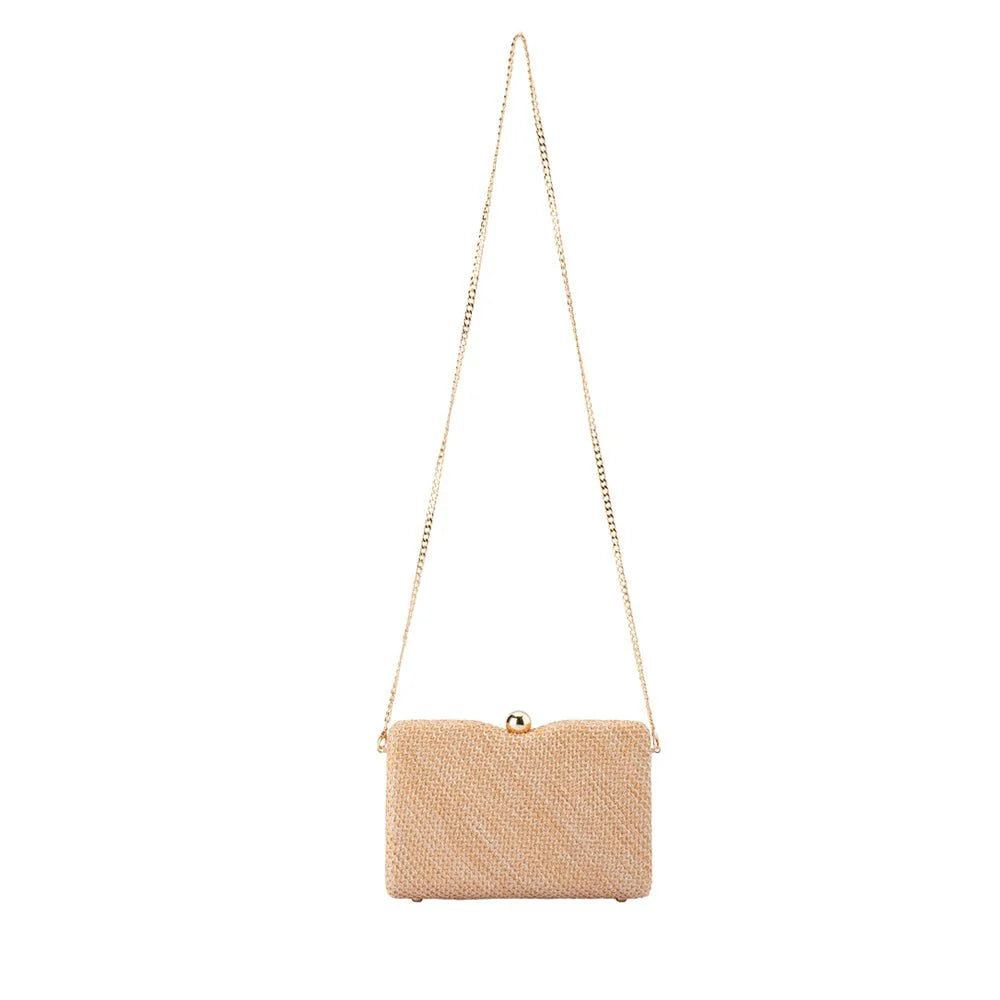 Olga Berg Birdie Textural Handle Bag - Natural