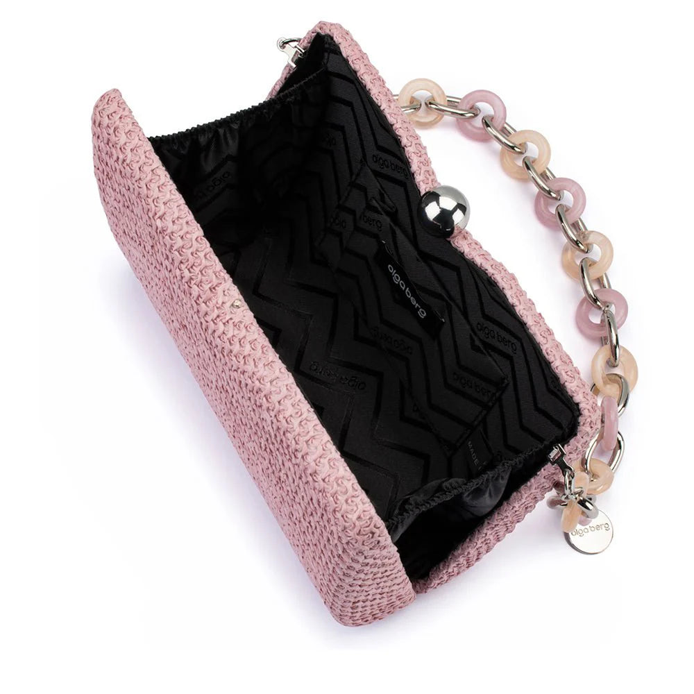 Olga Berg Birdie Textural Handle Bag - Pink