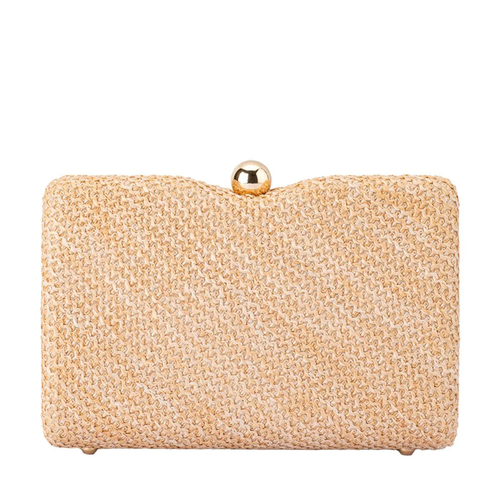 Olga Berg Birdie Textural Handle Bag - Natural