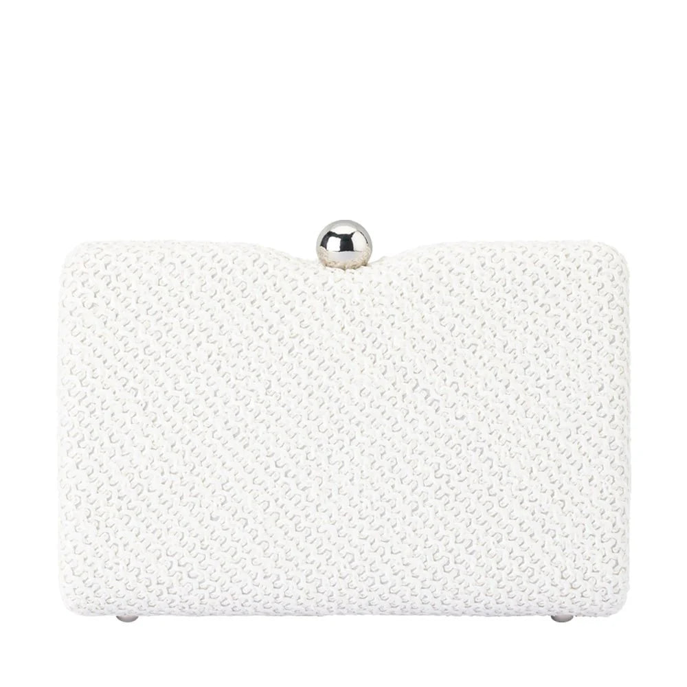 Olga Berg Birdie Textural Handle Bag - White