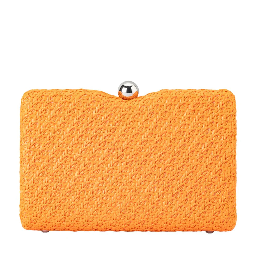 Olga Berg Birdie Textural Handle Bag - Orange