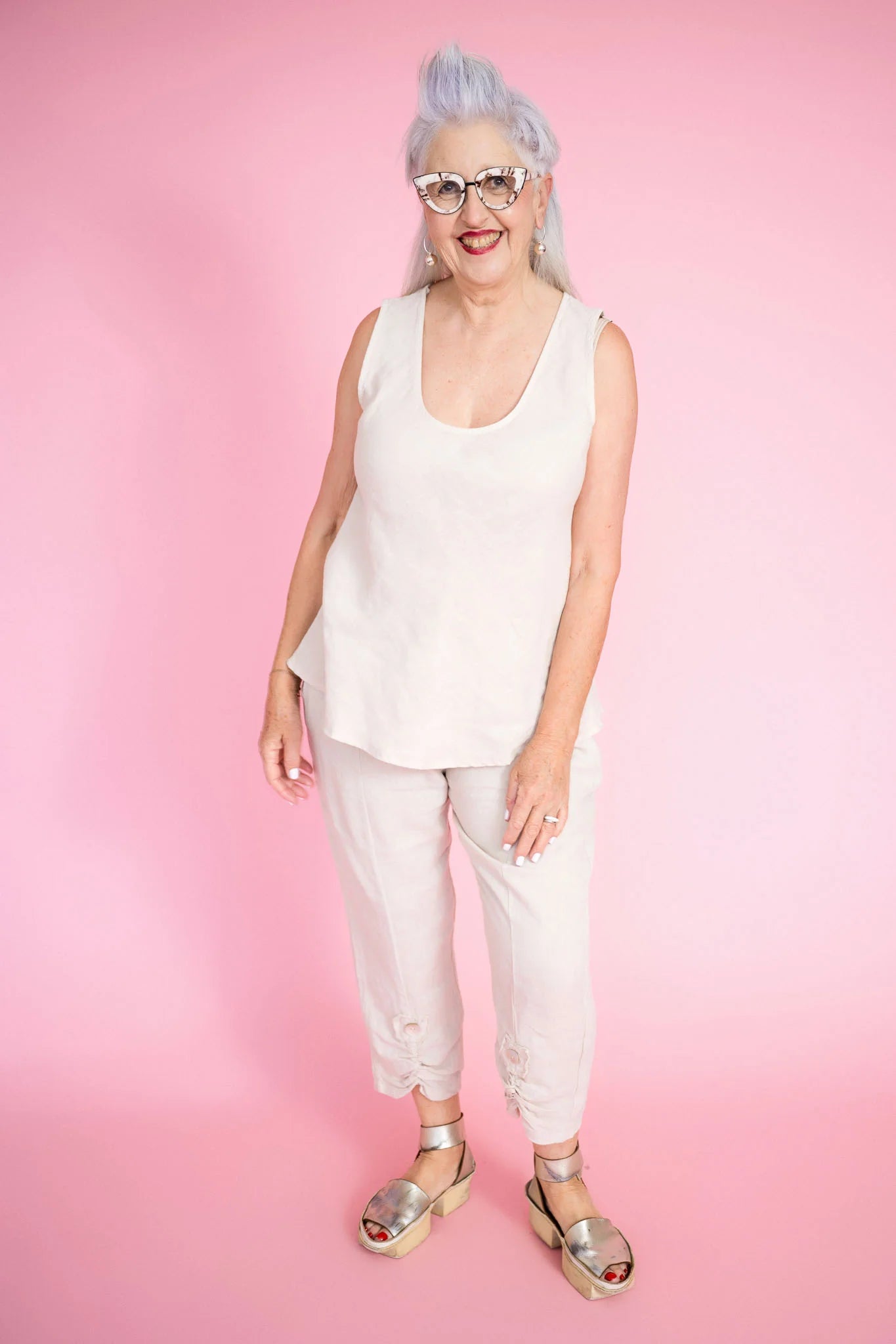 Donna Donna Camio Tank Top - Beige