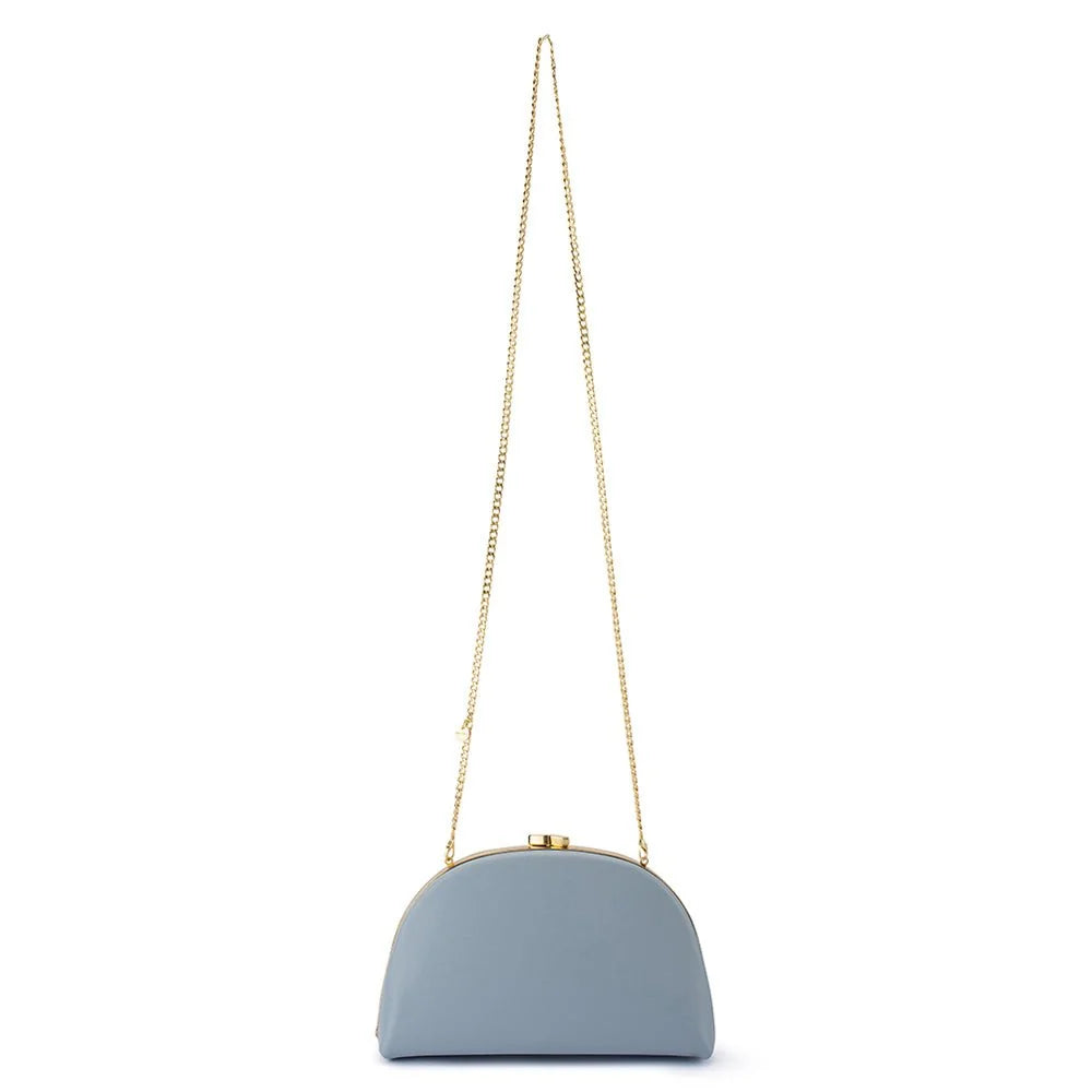 Olga Berg CELESTE Curved Clutch - Blue