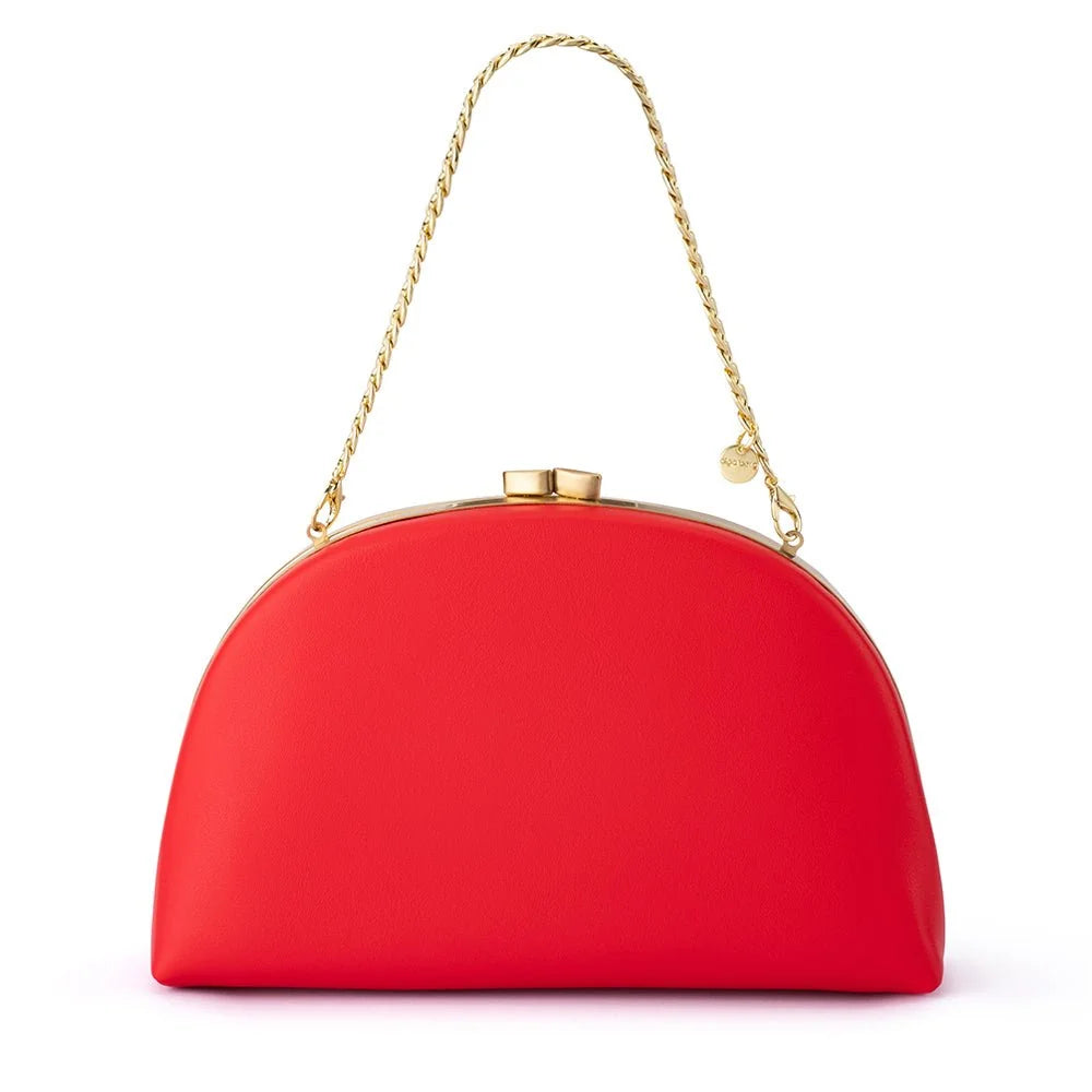 Olga Berg CELESTE Curved Clutch - Red