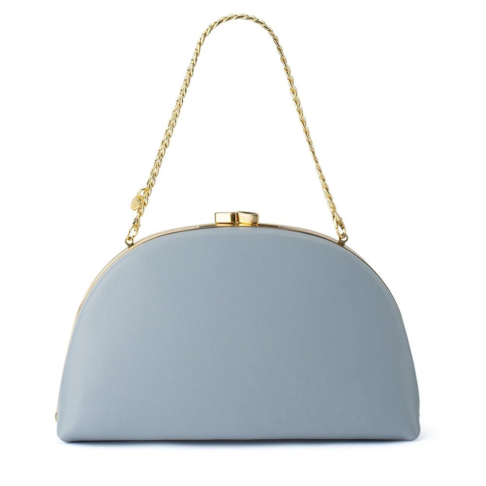 Olga Berg CELESTE Curved Clutch - Blue