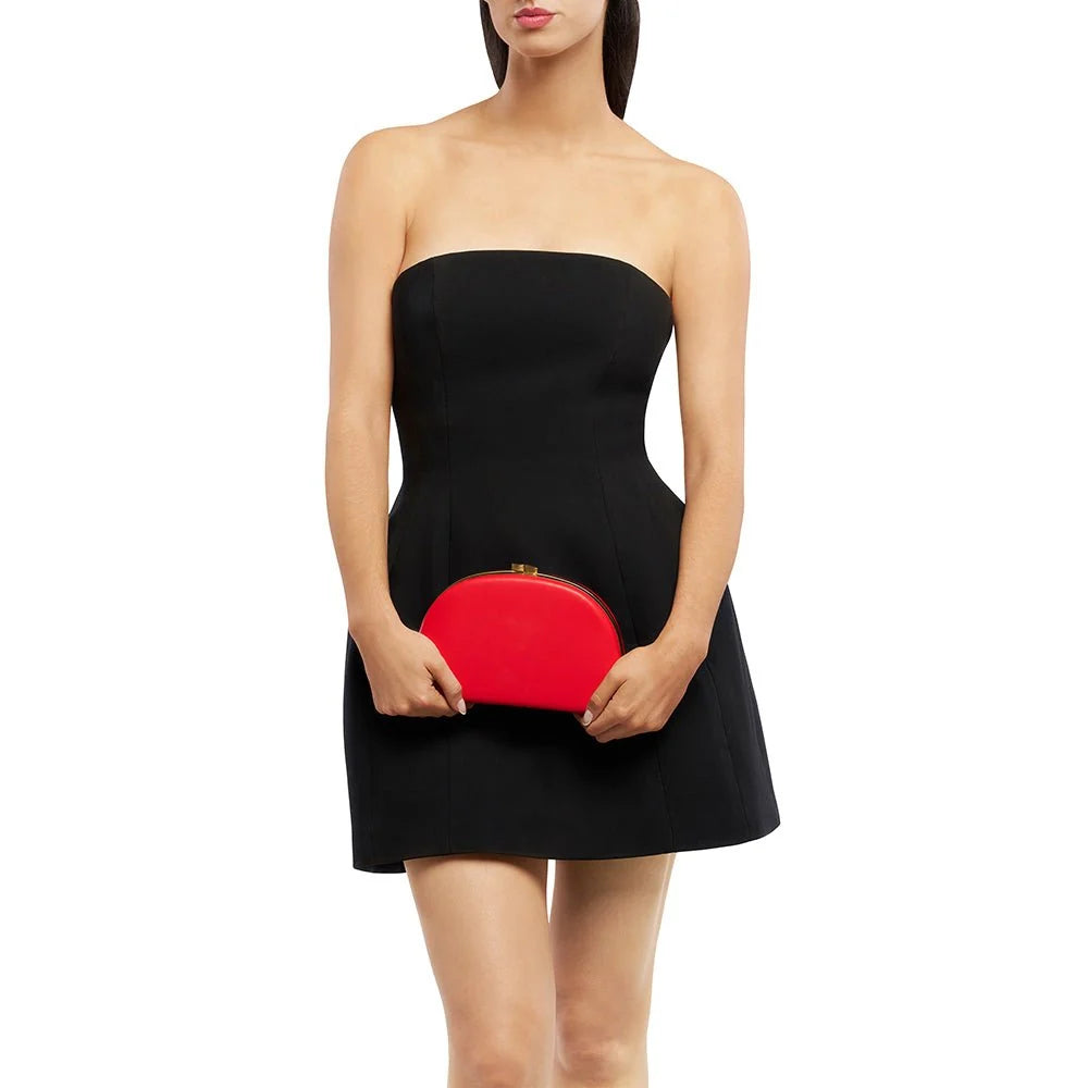 Olga Berg CELESTE Curved Clutch - Red