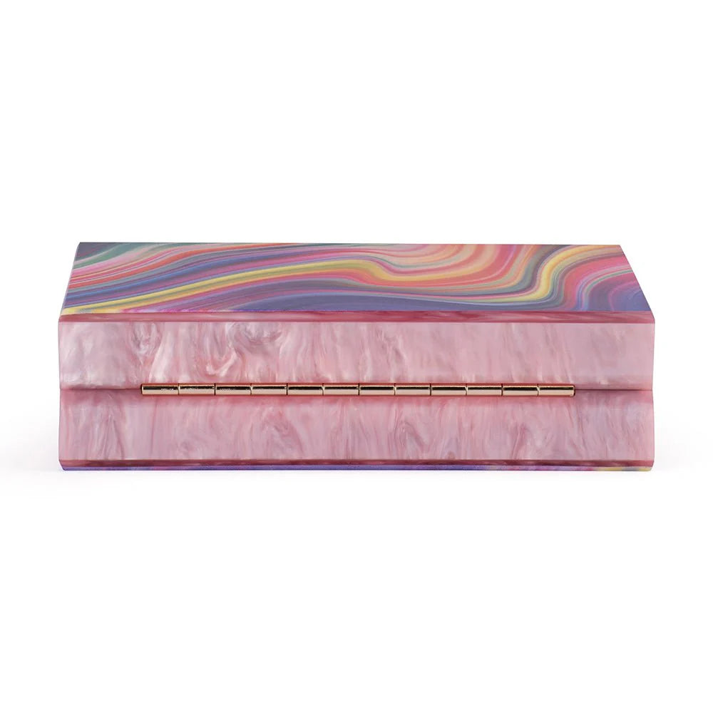 Olga Berg DOROTHY Swirl Print Box Clutch - Rainbow