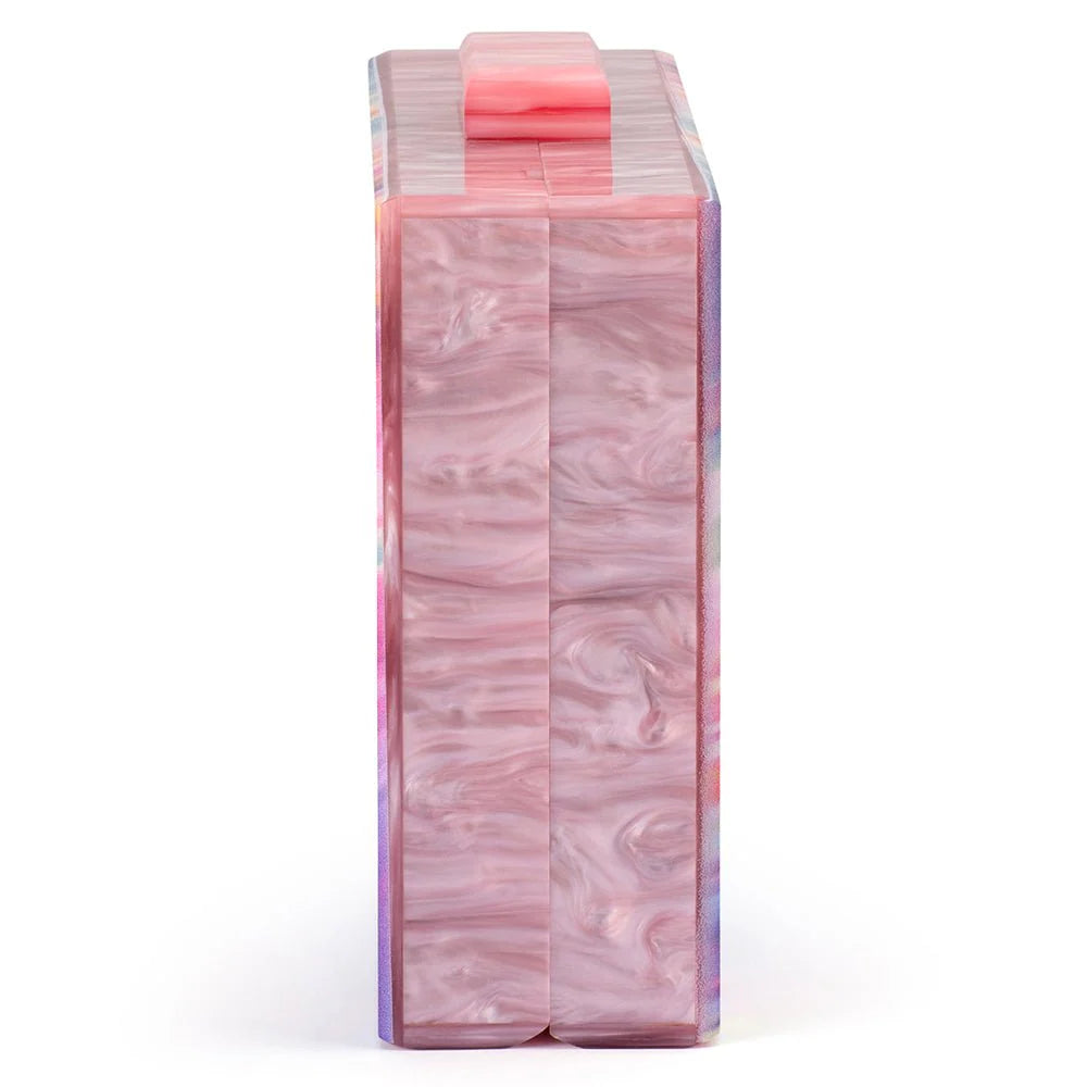 Olga Berg DOROTHY Swirl Print Box Clutch - Rainbow