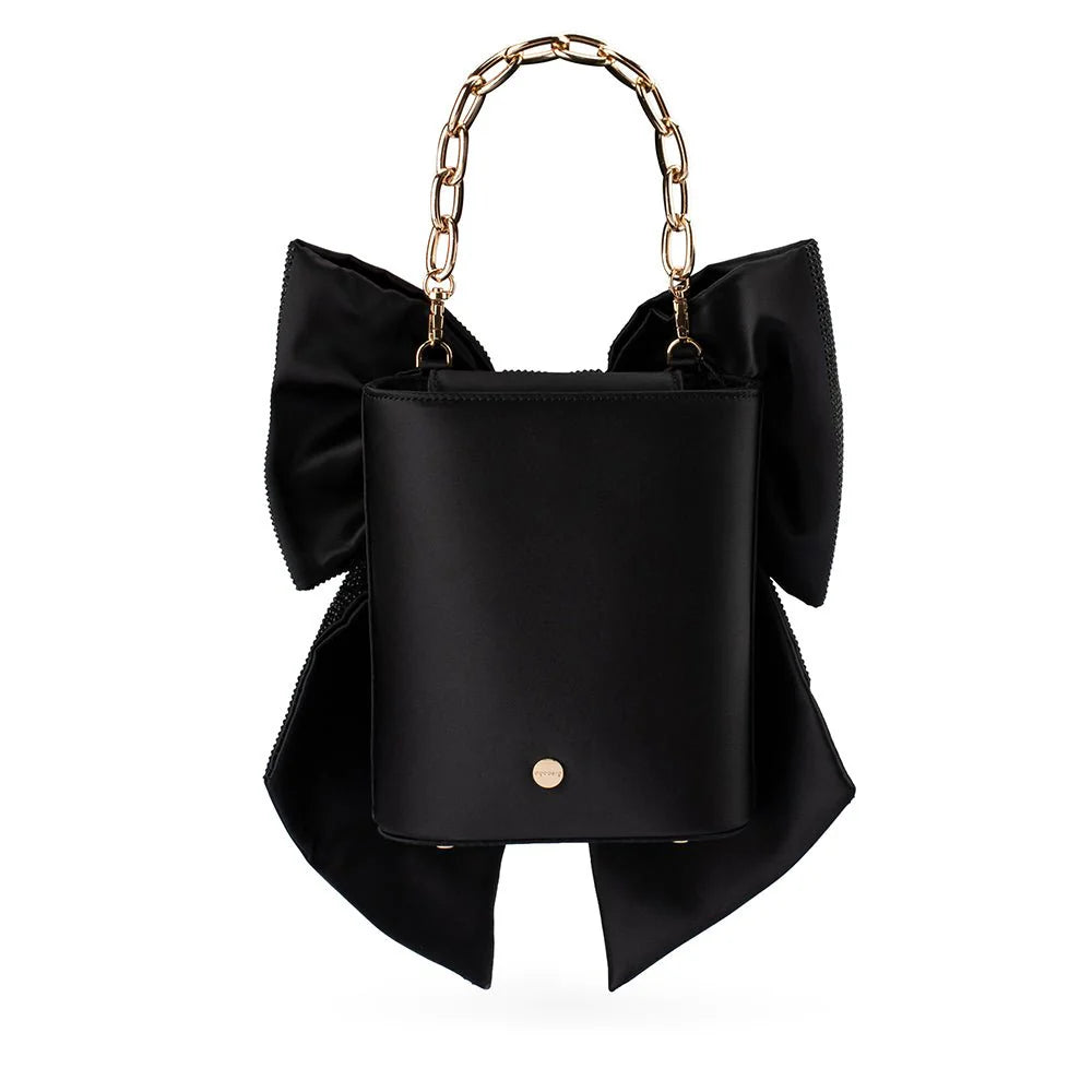 Olga Berg Drew Crystal Bow Bag - Black