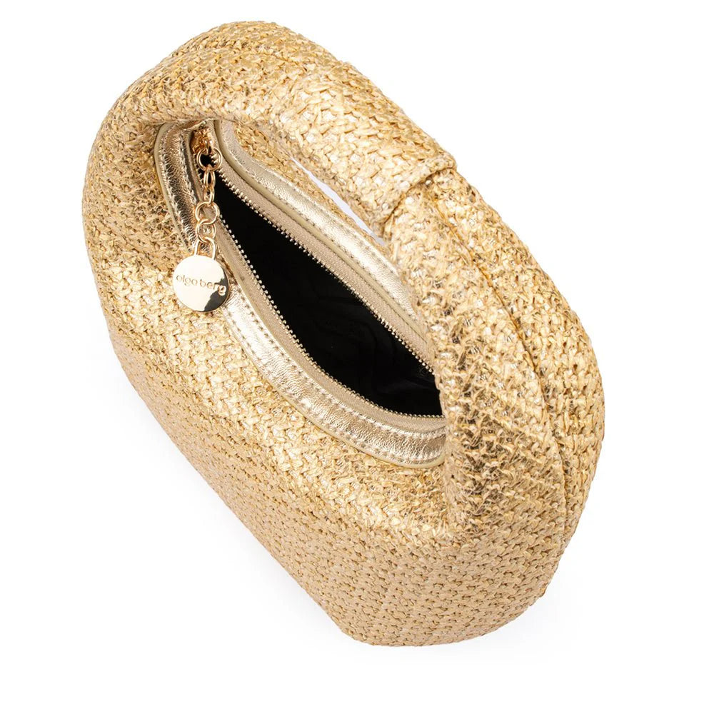 Olga Berg Eden Woven Hobo Bag - Gold