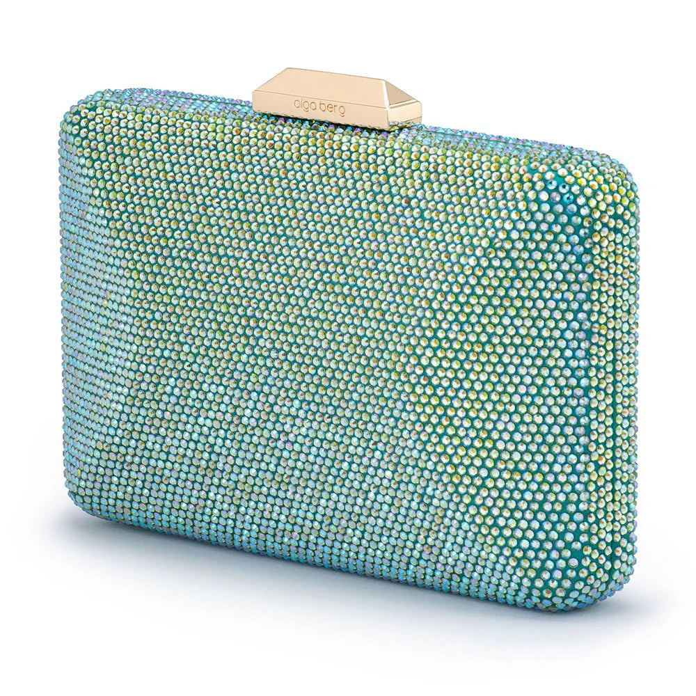 Olga Berg Edith Iridescent Clutch - Green