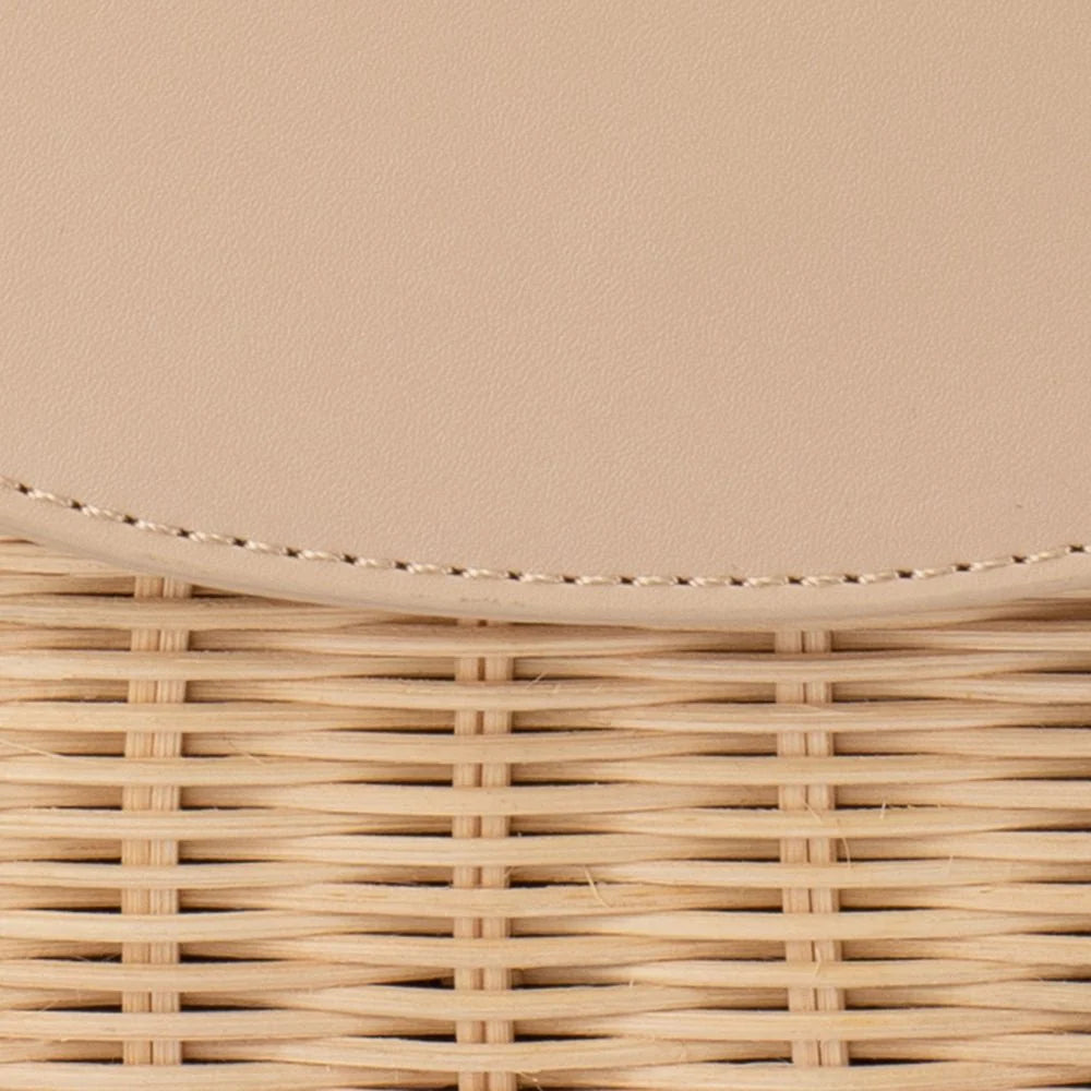 Olga Berg Elle Wicker Top Handle Bag - Natural