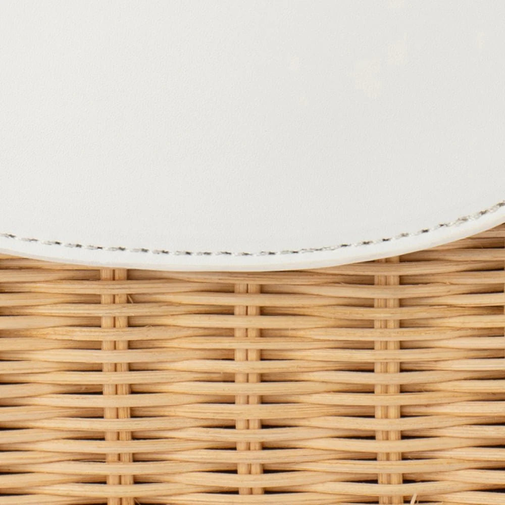 Olga Berg Elle Wicker Top Handle Bag - White