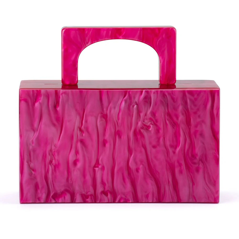 Olga Berg Fleur Acrylic Top Handle Bag - Pink