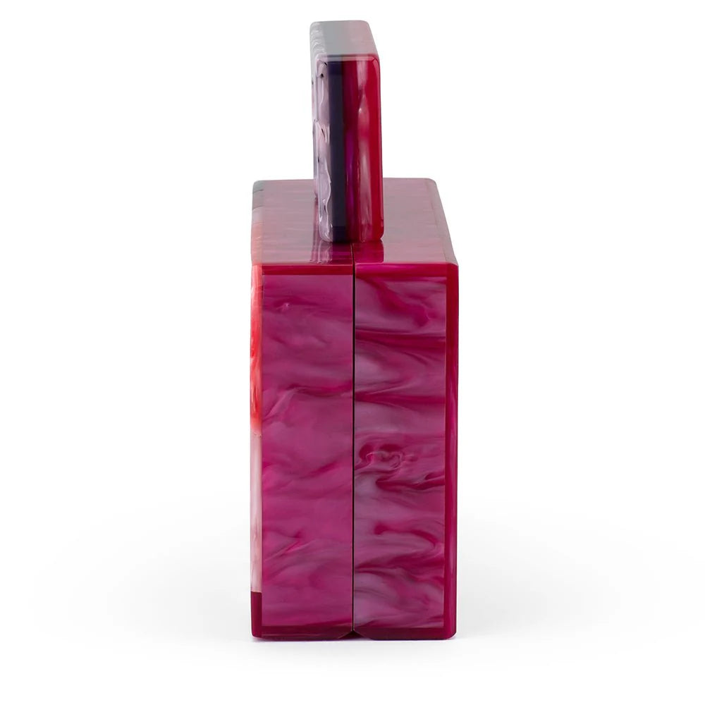 Olga Berg Fleur Acrylic Top Handle Bag - Pink