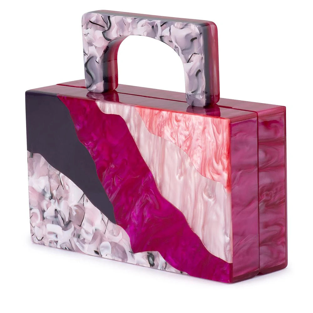 Olga Berg Fleur Acrylic Top Handle Bag - Pink