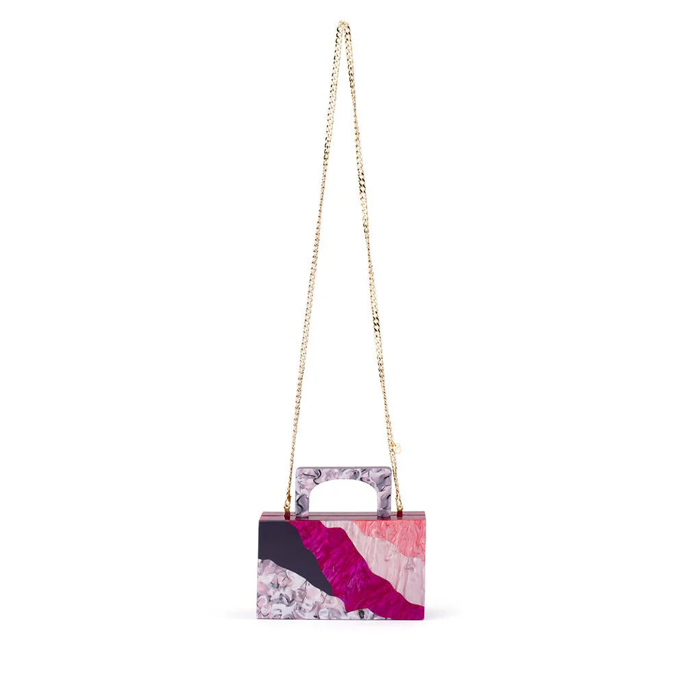 Olga Berg Fleur Acrylic Top Handle Bag - Pink
